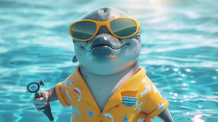 dolphin with sunglasses